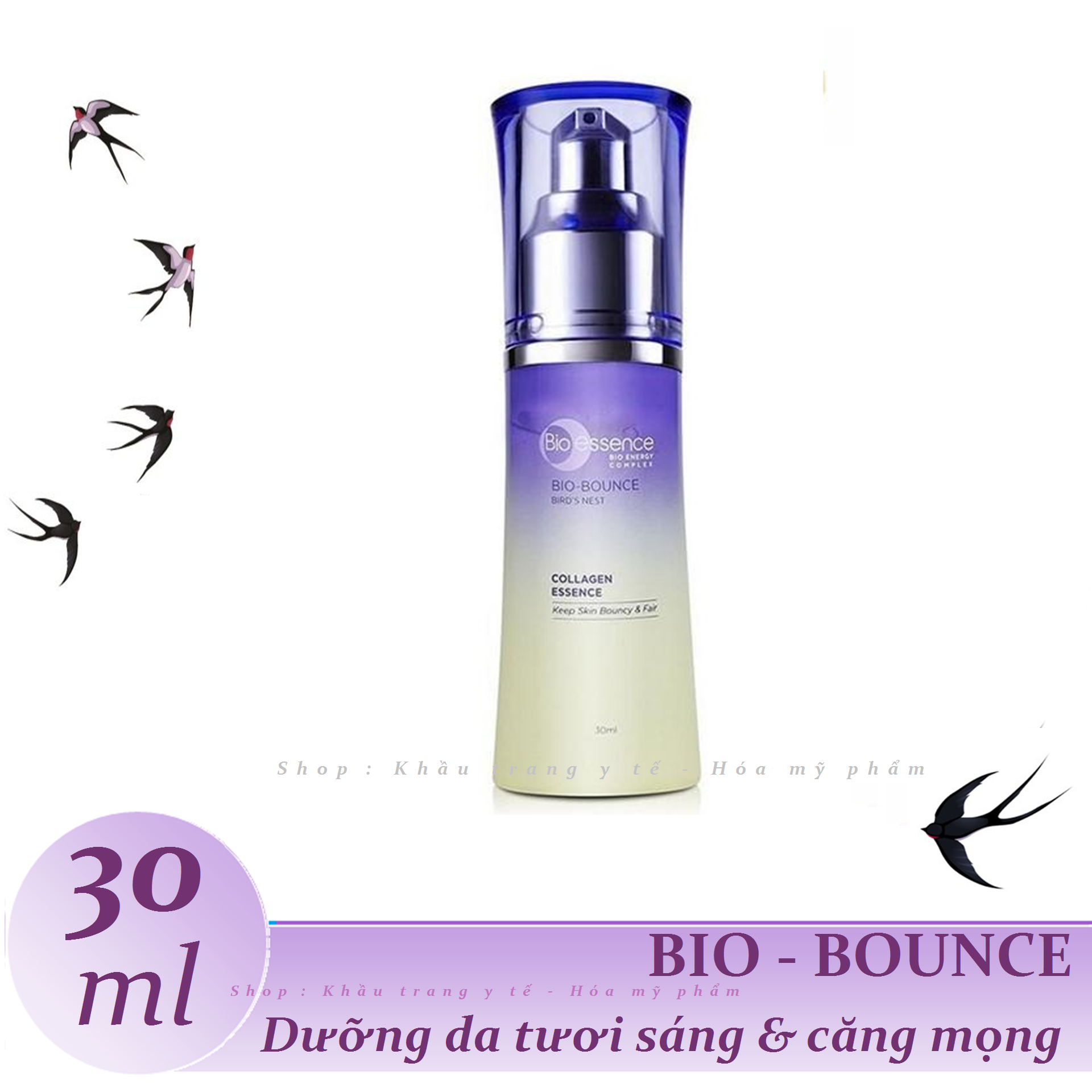 [HCM]Bio-essence  - Tinh chất dưỡng da tươi sáng và căng mọng Bio-Bounce Collagen - Tinh chất tổ yến   30ml