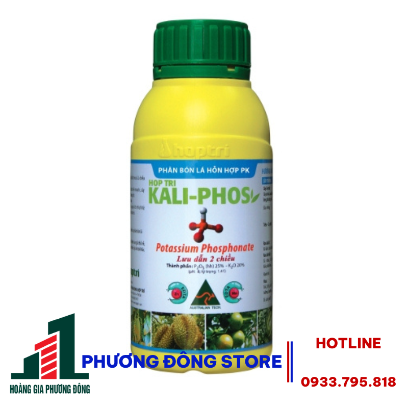 Phân bón lá hỗ trợ phòng bệnh cho cây Hợp Trí Kali-phos- chai 500ml, chai 1 lít
