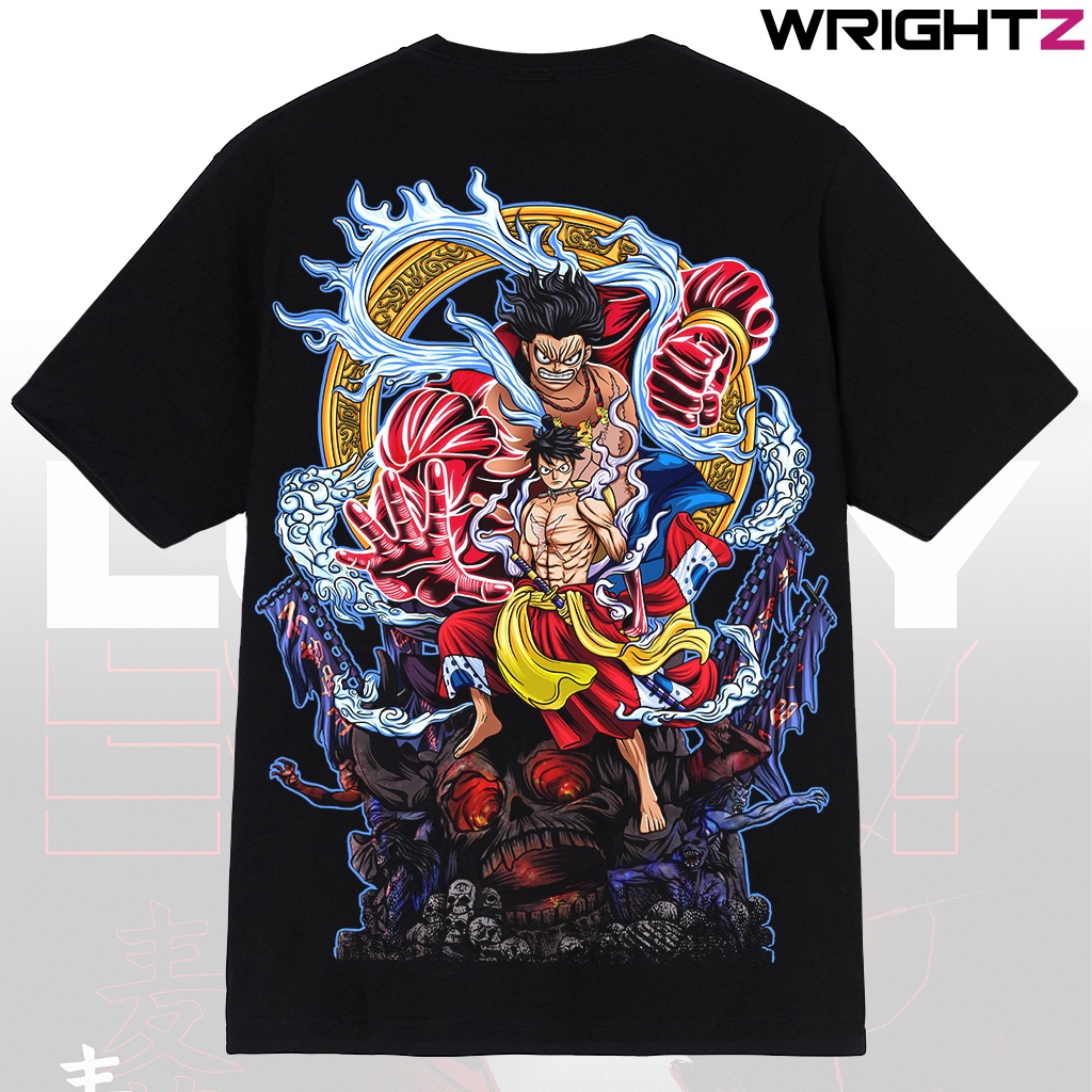 Jli5 /Áo thun Wrightz anime one piece monkey d. luffy đảo hải tặc unisex form rộng phong cách đường phố!