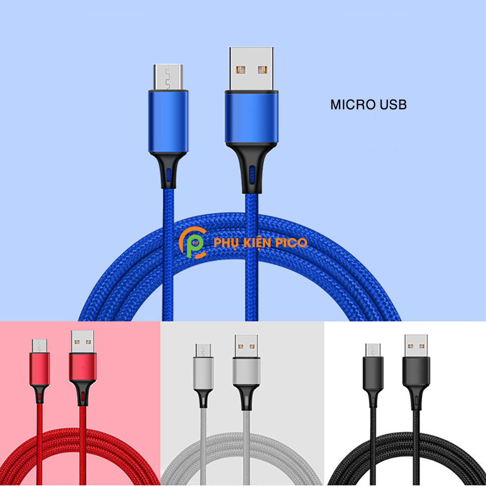 Cáp sạc Iphone bọc dù Lightning TypeC Micro Usb - Cáp sạc nhanh iphone chống đứt - Dây sạc nhanh iphone