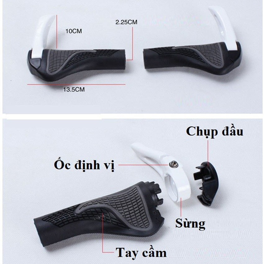 Bộ 2 tay nắm GiĐông xe đạp Bản to chất lượng cao
