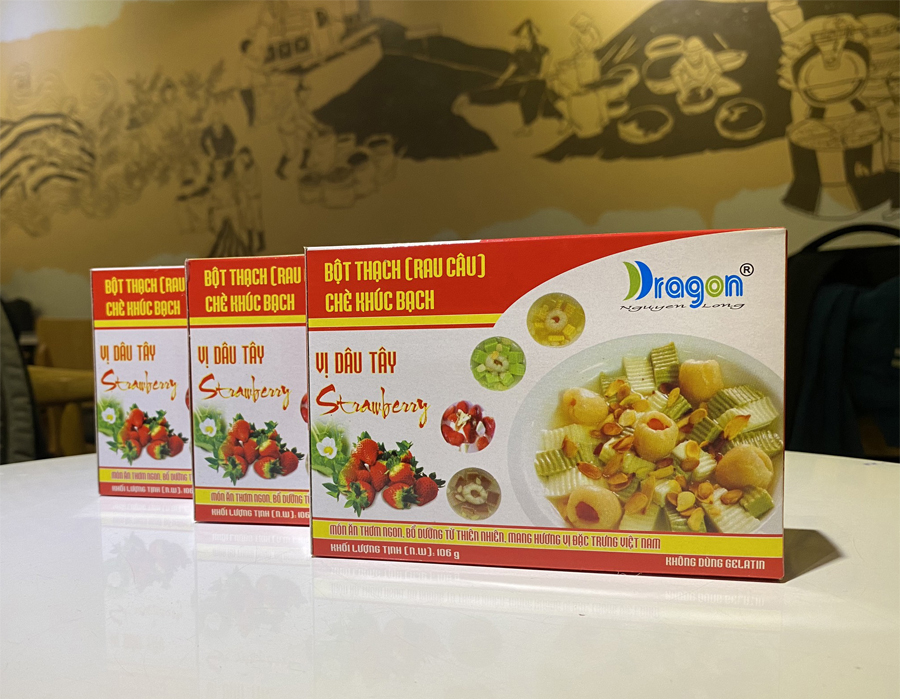 Bột Thạch Chè Khúc Bạch Dâu Tây DRAGON 106G