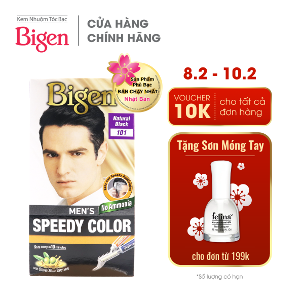 Thuốc nhuộm dưỡng tóc phủ bạc thảo dược Bigen Men Thương hiệu Nhật Bản 80ml dạng kem - Đen Tự Nhiên 101 cao cấp