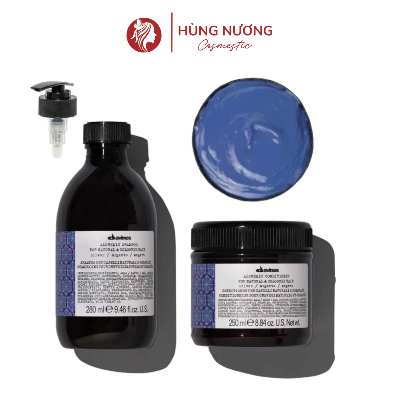 Dầu gội tím cho tóc bạch kim, khói, vàng lạnh Davines Alchemic Shampoo 280ML, combo gội xả davines tăng cường màu tóc