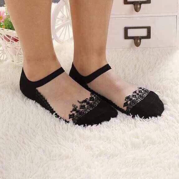 Combo 10 đôi tất/vớ nữ ren công chúa cổ ngắn