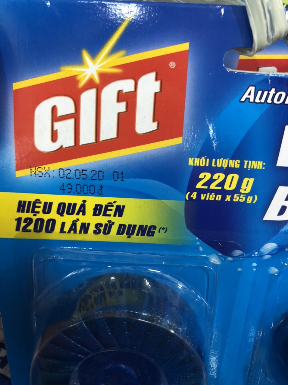[HCM]VIÊN TẨY BỒN CẦU GIFT ( VỈ 4 VIÊN)