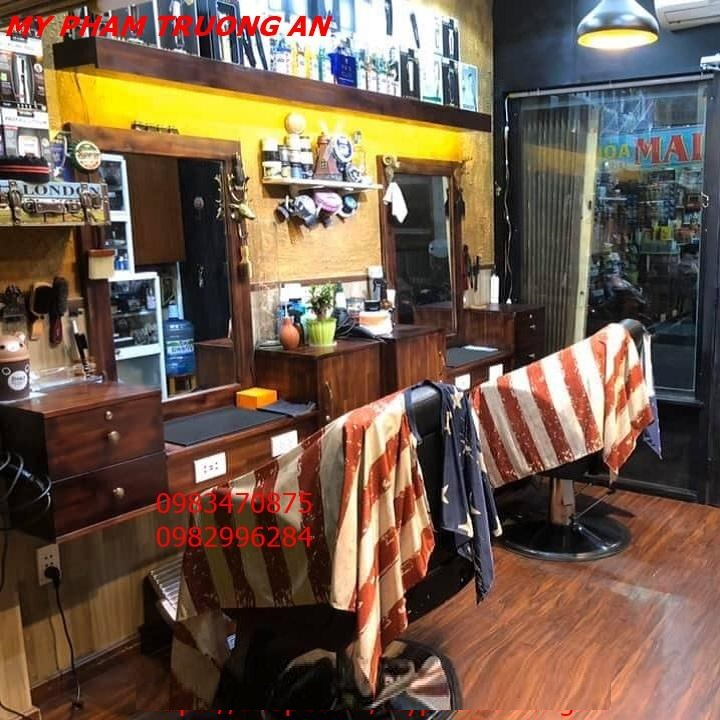 Áo choàng khăn choàng cắt tóc barber cờ Mỹ cao cấp cho barbershop