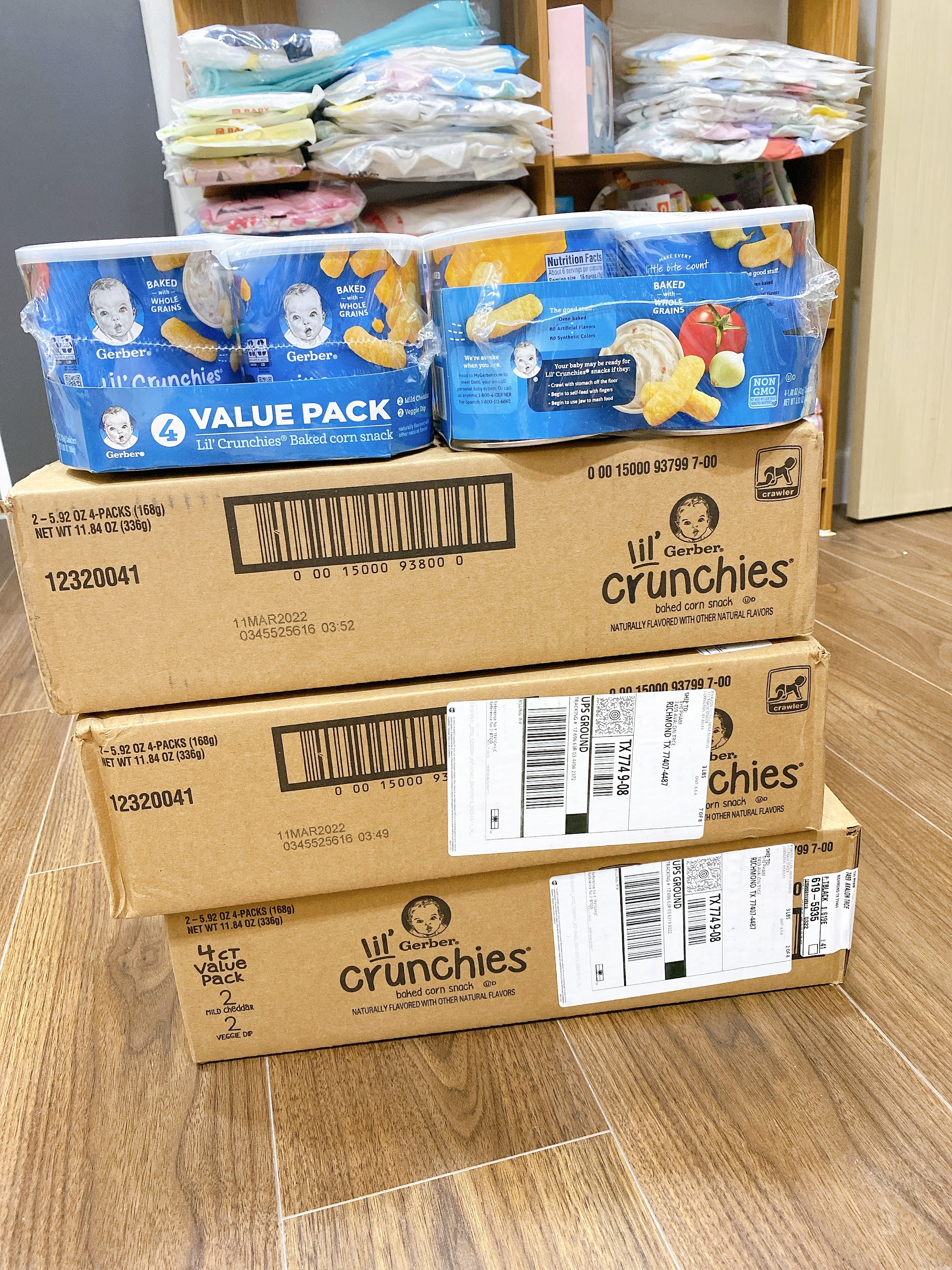 Bánh Gerber Lil Crunchies 42g cho bé từ 8 tháng (Hàng Mỹ đi Air)