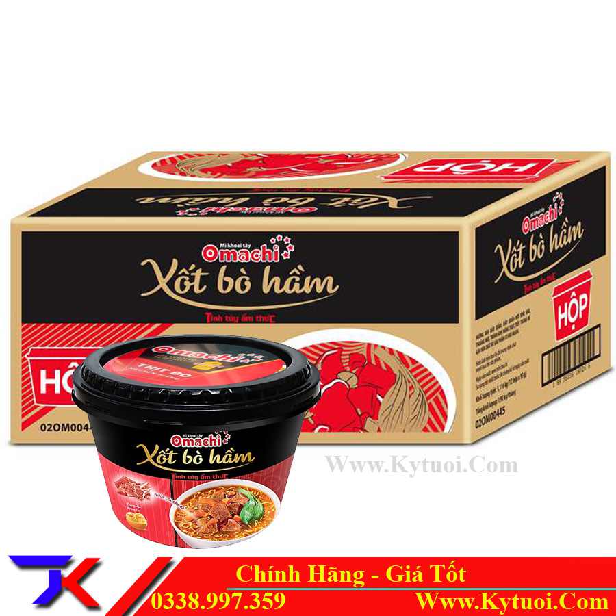 Mì hộp Omachi xốt bò hầm (thịt bò nguyên miếng)
