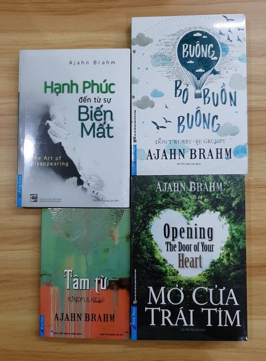 Combo 4 cuốn sách của thiền sư ajahn brahm: tâm từ + buông bỏ buồn buông + mở cửa trái tim + hạnh phúc đến từ sự biến mất