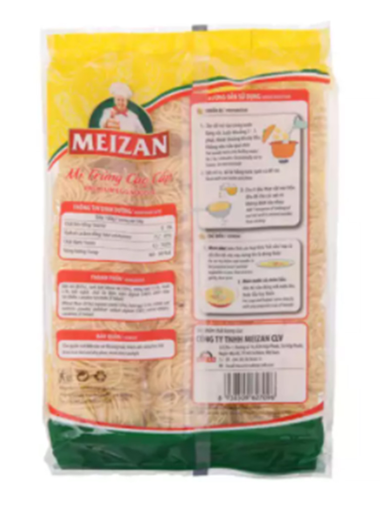 Mì trứng Meizan Sợi Tròn 250g