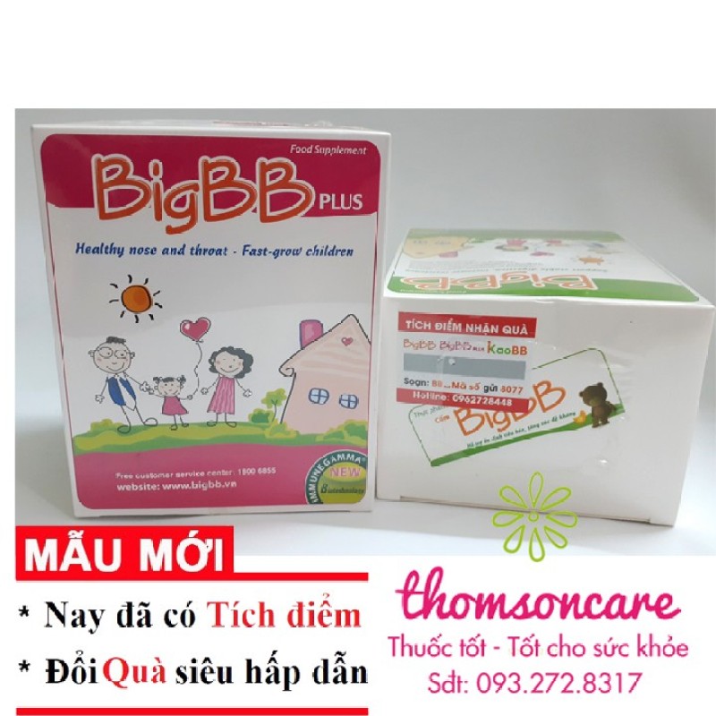BigBB Plus - hỗ trợ giảm các bệnh hô hấp cho bé - BigBB hồng - Có tem tích điểm chính hãng nhập khẩu