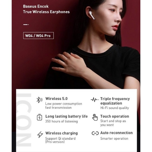 Tai nghe không dây Baseus Model W04/W04 Pro