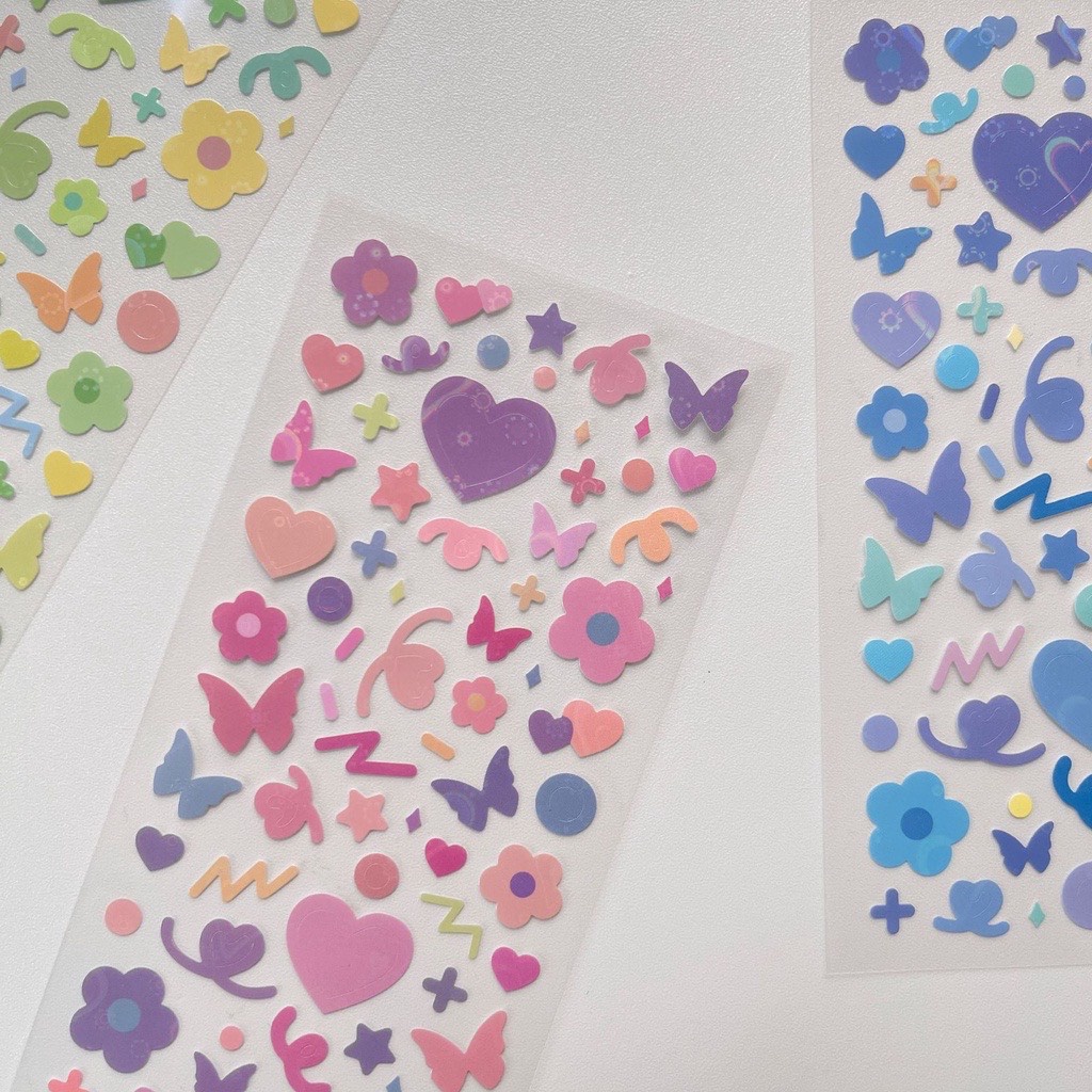Sticker confetti decor toploader/ polcols