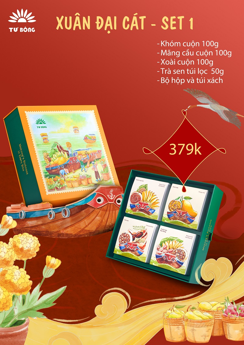Tet Gift Box with 4 Items - Xuan Dai Cat