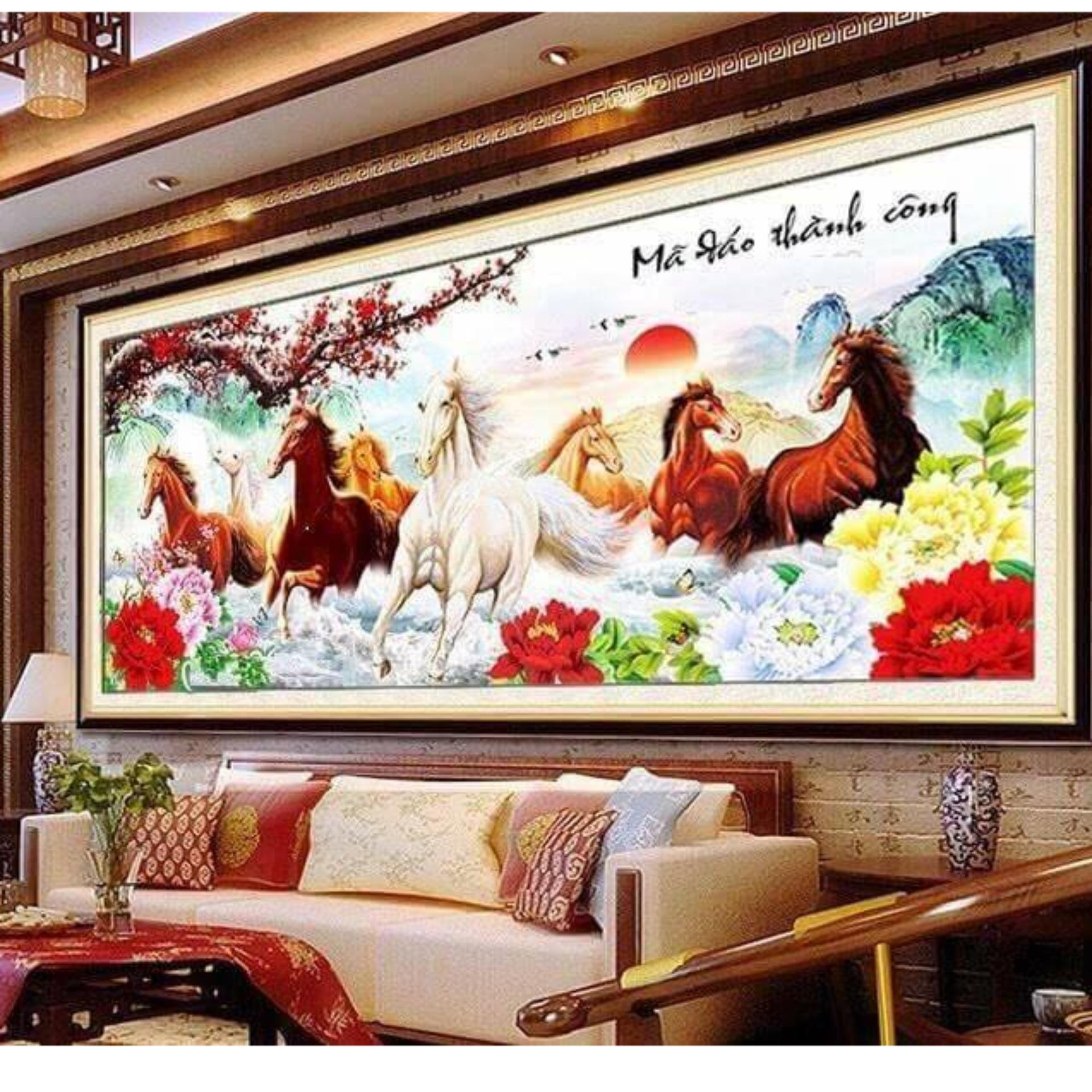 Tranh đính đá Mã đáo thành công- Shop cam kết đẹp hơn cả hình chụp, hàng đảm bảo chất lượng, hỗ trợ miễn phí cho đến khi hoàn thiện sản phẩm Giá rẻ