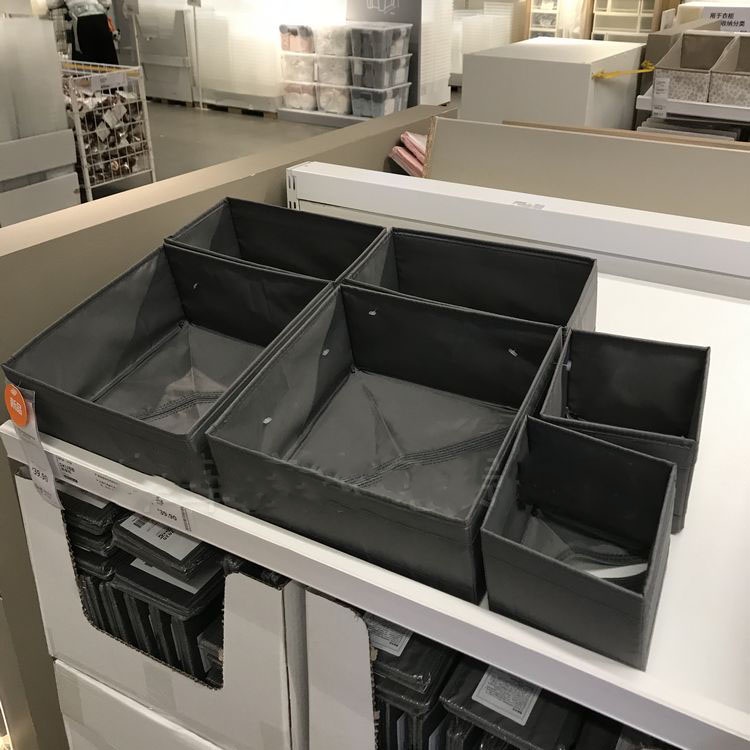 Bộ 6 hộp vải chia ngăn tủ ikea skubb