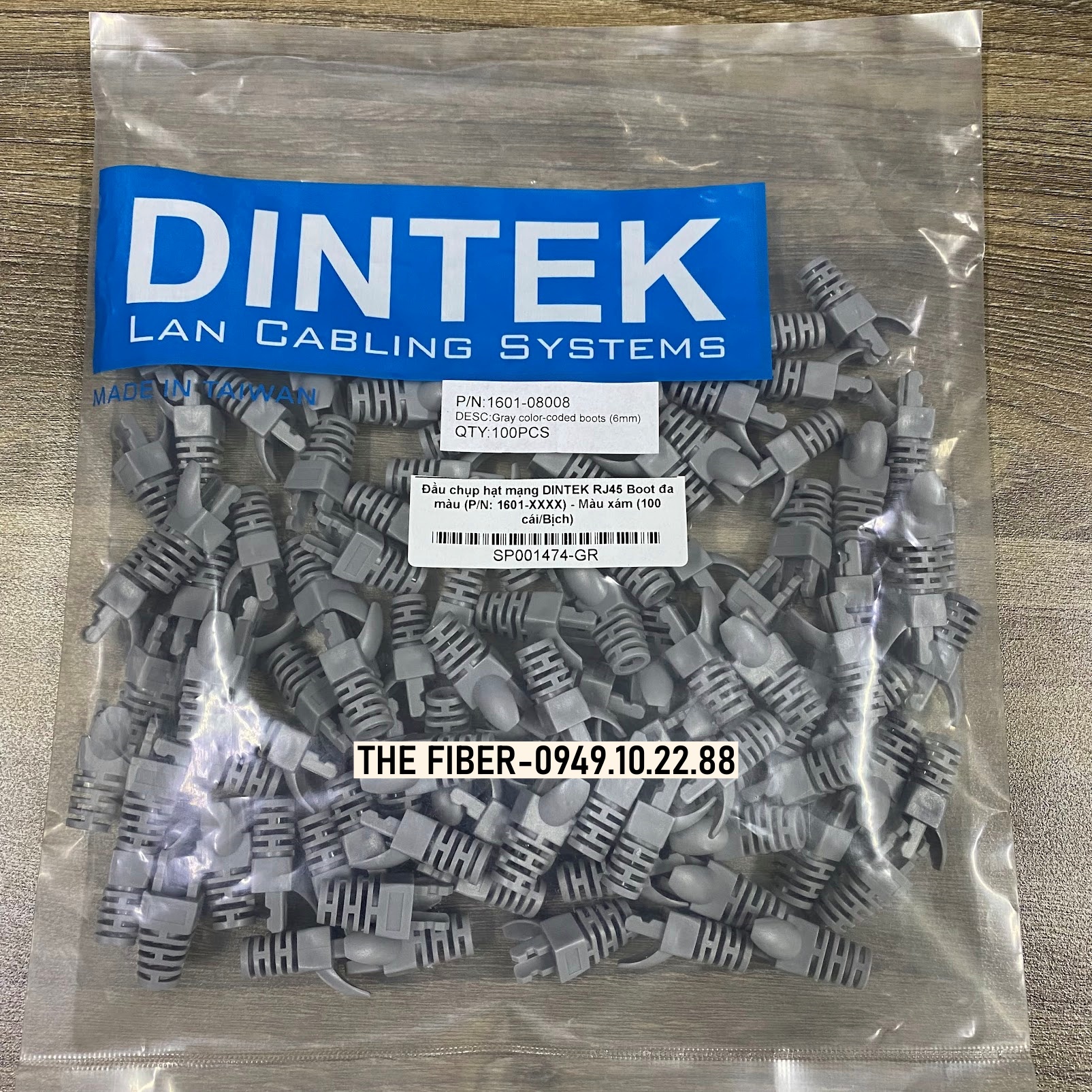Đầu chụp hạt mạng dintek rj45 boot đa màu - bịch 100 cái