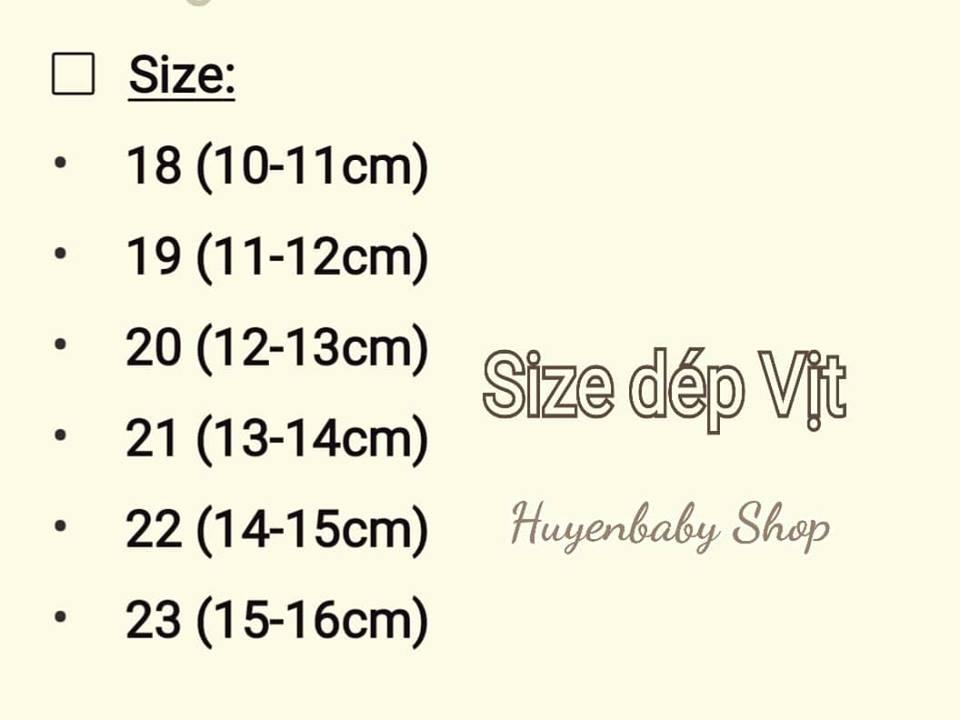 Dép vịt Thái Lan cho bé