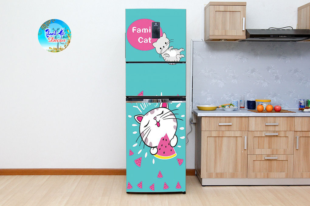 Decal dán trang trí tủ lạnh mẫu cute