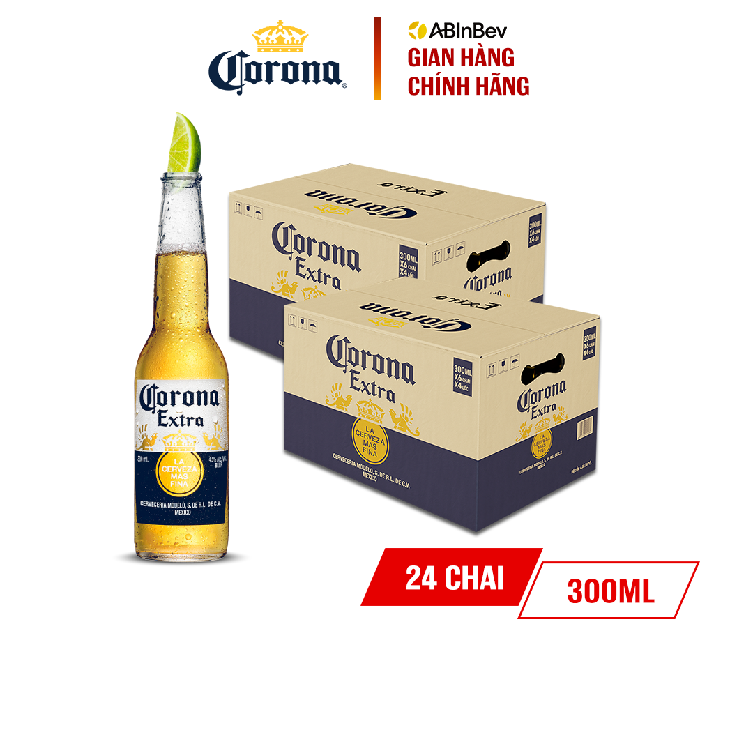 [25.11 - 29.11 VC ĐẾN 400K+FS] Combo 2 Thùng 24 Chai Bia Corona (300ml/chai)