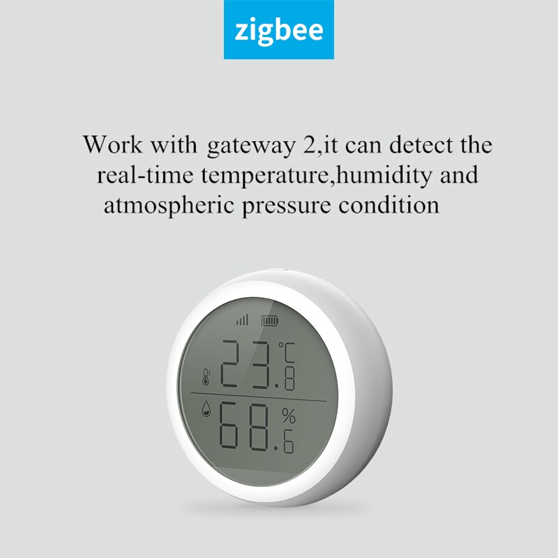 Zigbee Temperature And Humidity Sensor With LCD Screen Display Working With Tuya Zigbee Hub Battery Powered Smart Life