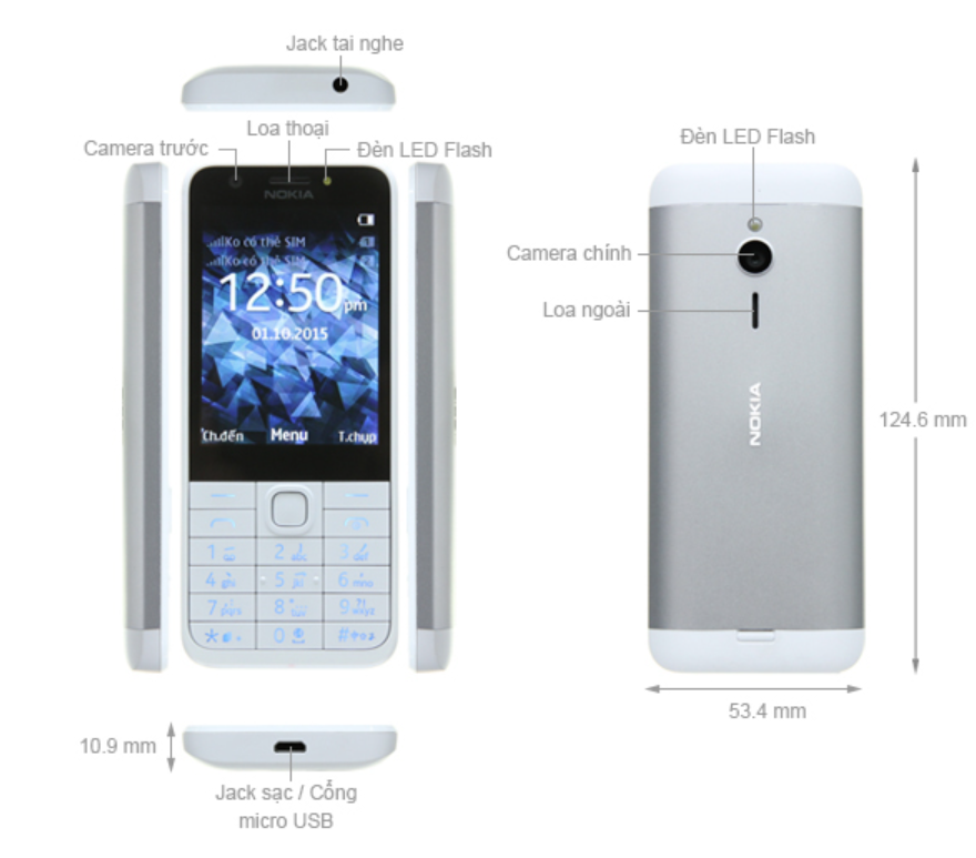 Điện Thoại Nokia 230 Cũ, Main zin Chính Hãng.