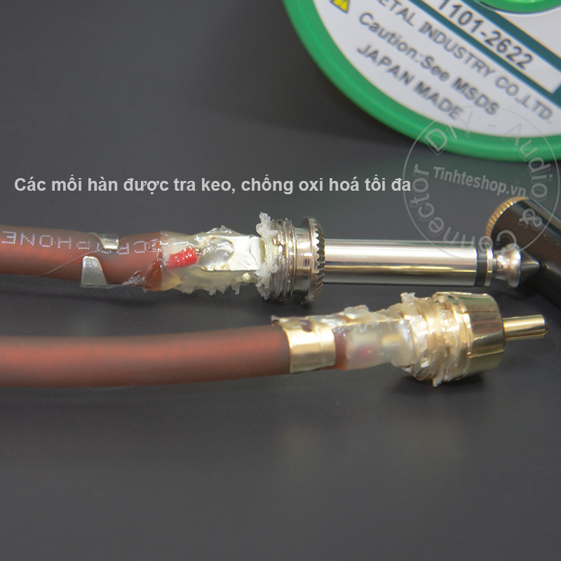 Dây 6 ly stereo ra 2 đầu AV hoa sen DIY 0.5M đến 10M - 6.5mm ra 2 RCA