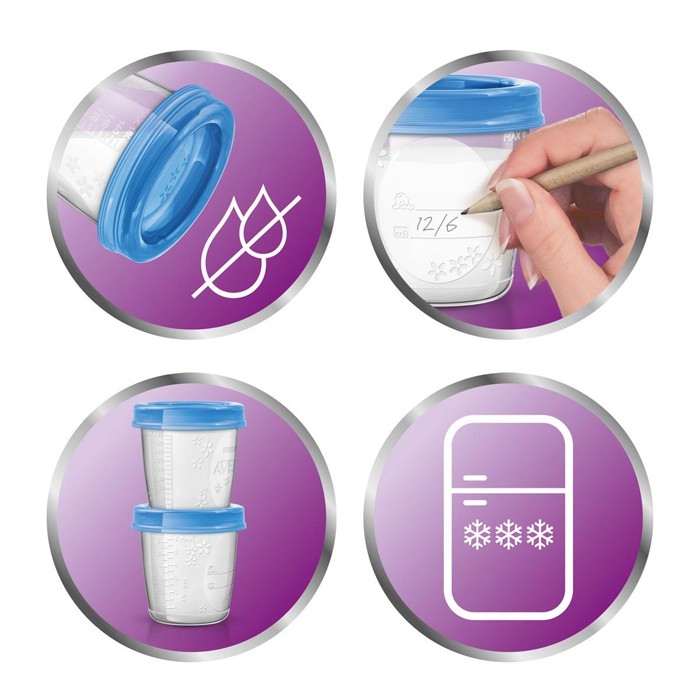 Bộ Cốc Trữ Sữa Philips AVENT SCF619/05 (Bộ 5 Cái)