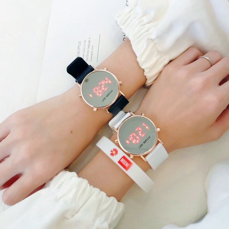 Han edition round mirror girl watches ins harajuku contracted wind and