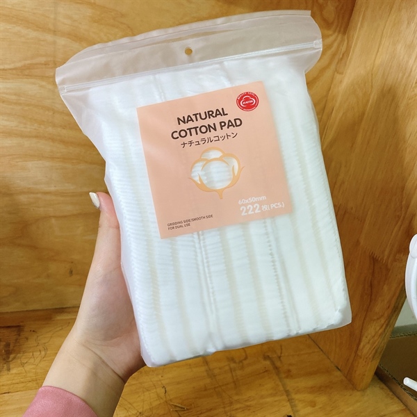 Bông Tẩy Trang 3 Lớp Cotton 222 Miếng Nội Địa Trung , Bông Tẩy Trang 222 Miếng 3 Chất Liệu 100% Cotton Sợi Bông Tự Nhiên Mềm Mịn Thấm Hút Tốt An Toàn Cho Da