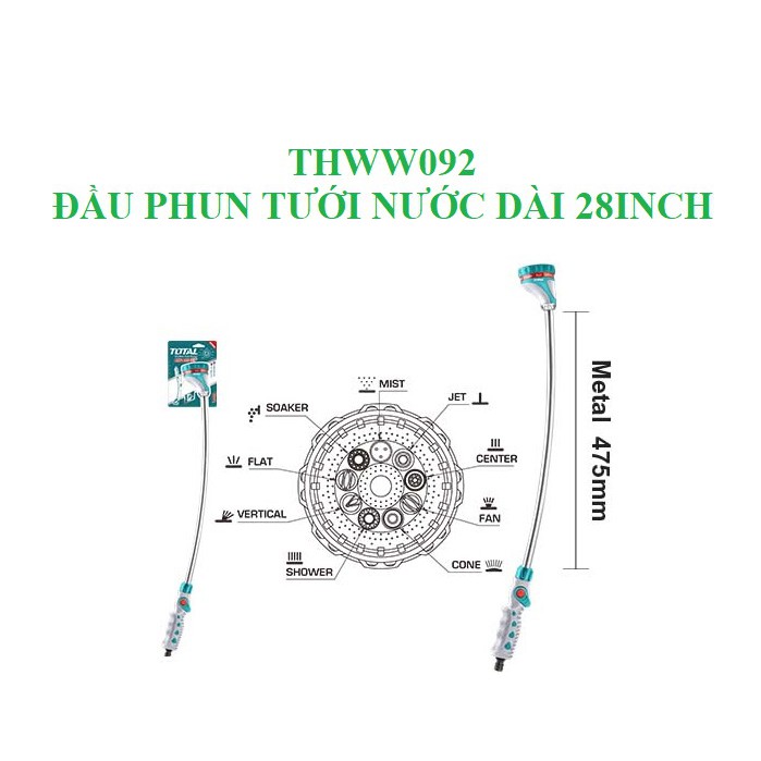 Đầu phun tưới nước dài 28 inch Total THWW092