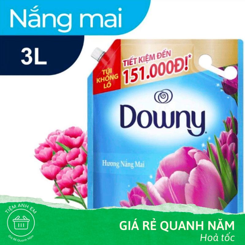 [Rẻ vô địch] Nước xả vải Downy nắng mai túi 3L