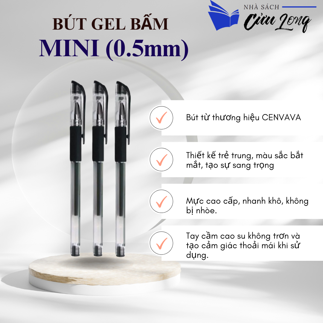 Bút Gel Mini Ngòi 0.5mm ( xanh, đỏ, tím, đen )
