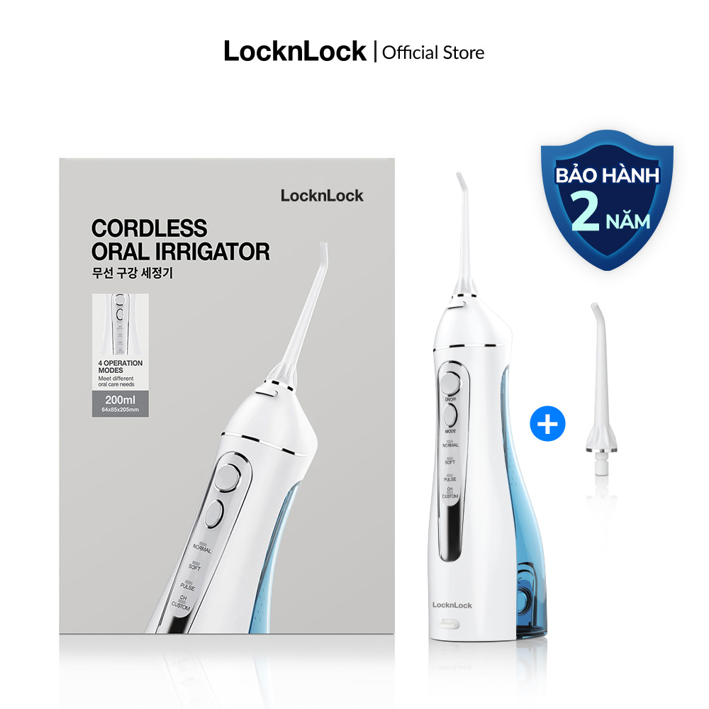 Máy tăm nước không dây Lock&Lock - 4 chế độ phun, Sạc đầy dùng trong 20 ngày, phù hợp răng niềng - 2 dung tích - ENR156BLU / ENR166GRY