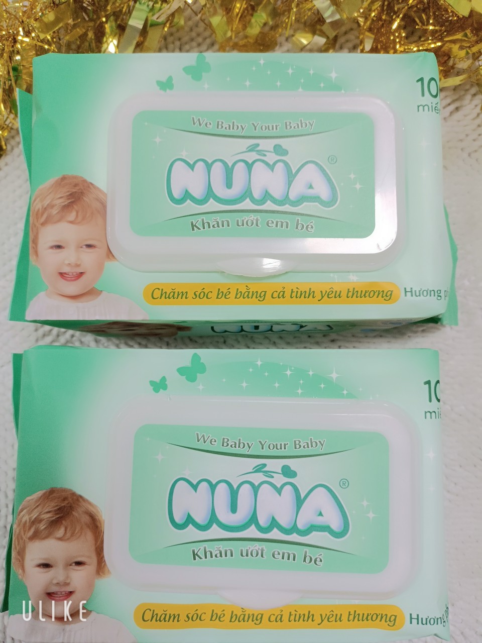 Khăn ướt em bé NUNA hương phấn 100 miếng.