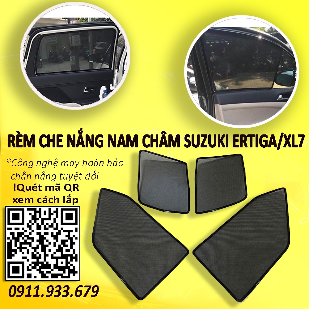 HCM _ Rèm Che Nắng Nam Châm Xe Suzuki Ertiga, Suzuki Xl7 2019 -2024 , Bộ 4 tấm chắn nắng chuẩn form xe, nam châm hút mạnh, che nắng tốt