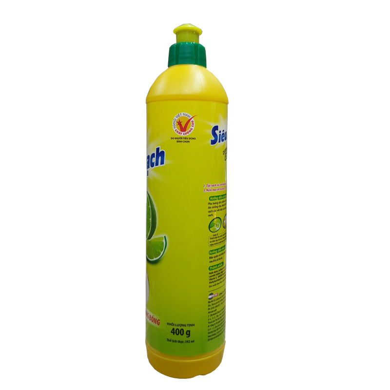 Bộ 4 chai nước rửa chén Lix CHANH 400g