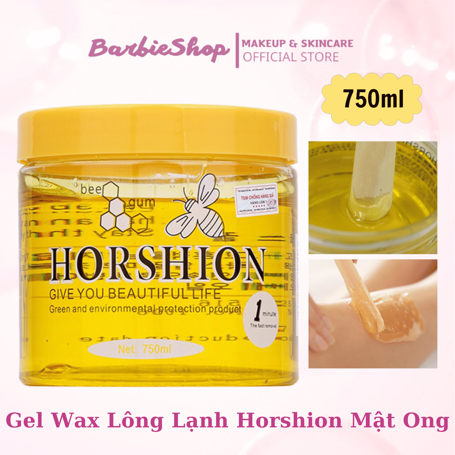 Sáp Wax Lông Lạnh Horshion [750ml] + Giấy Wax Lông