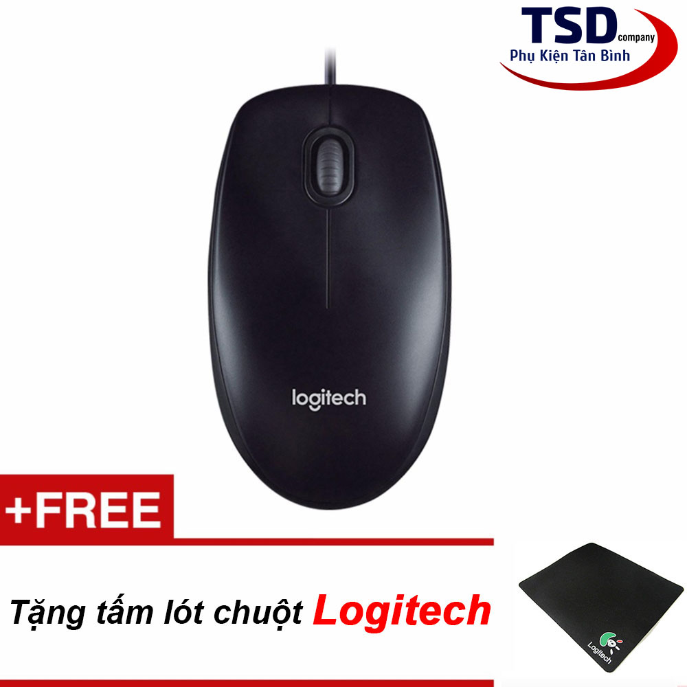 Genuine Logitech B100 Mouse Combo with a Premium Mouse Pad