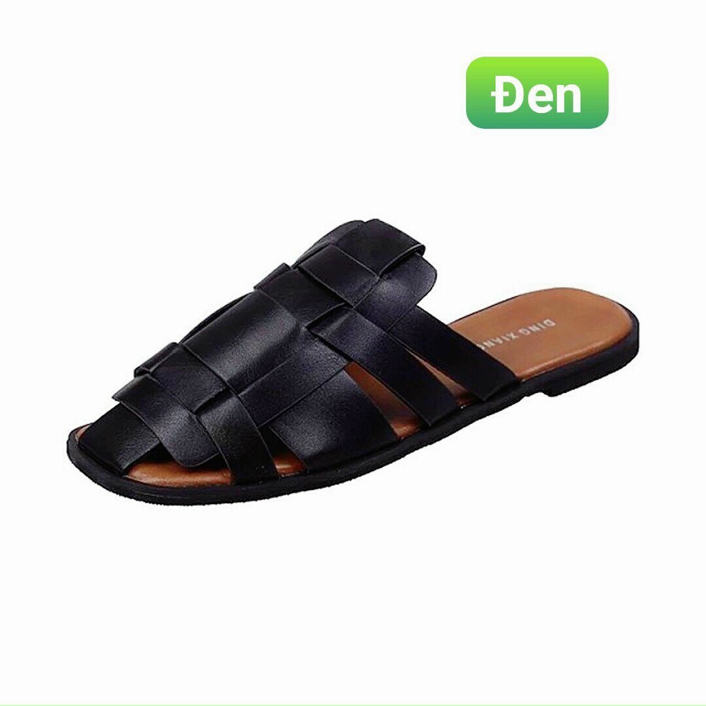 (có sẵn) Sục mule đan dây dép hè thời trang, sục rọ