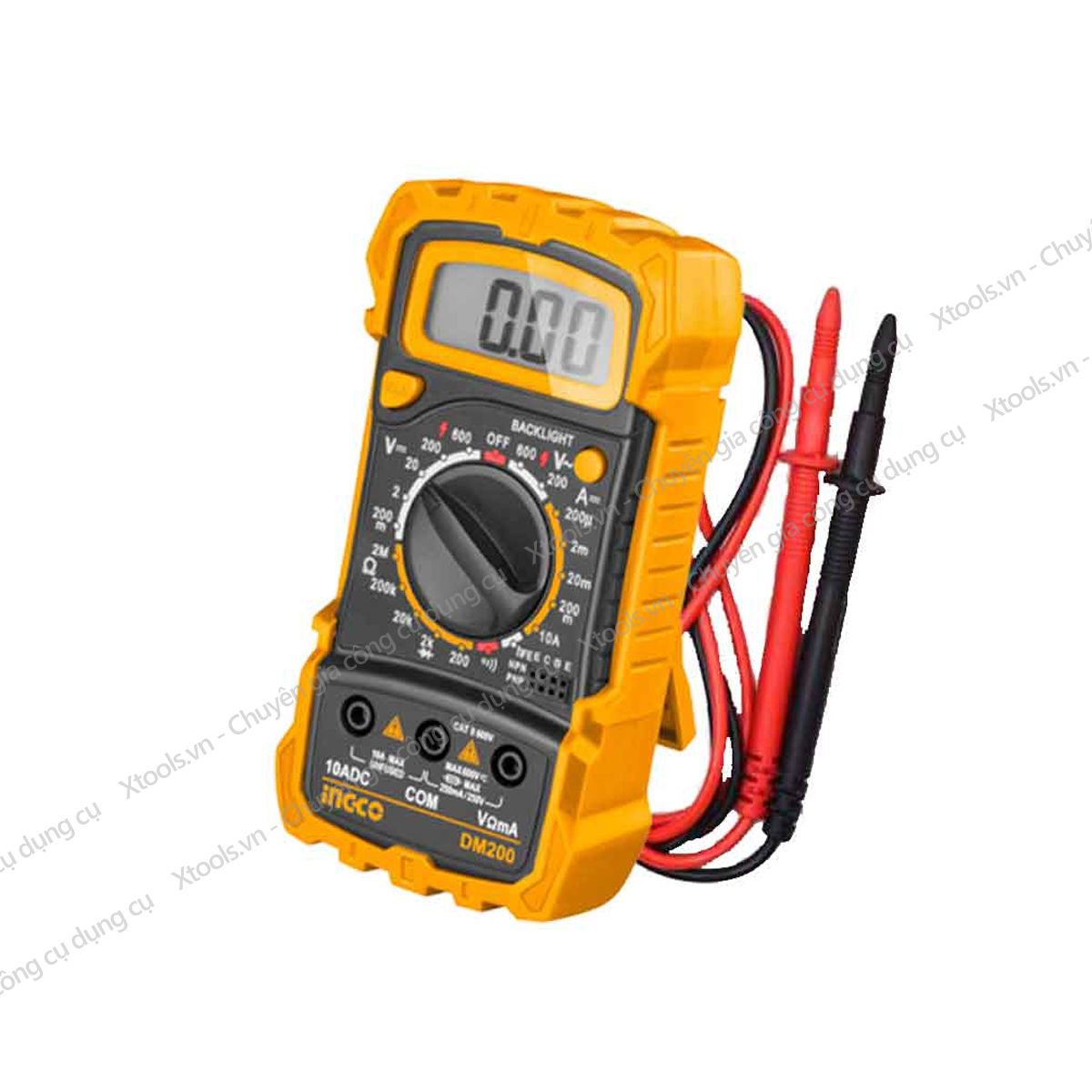 Đồng hồ đo điện vạn năng INGCO DM200 Đồng hồ đa năng Màn hình LCD 1999 số đếm. có đèn nền XTOOLs