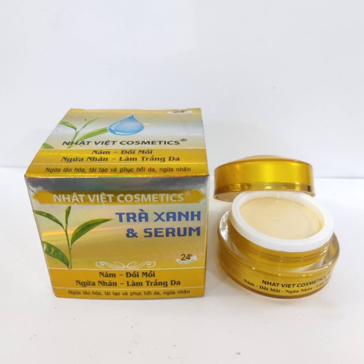[HCM]Kem nám đồi mồi ngừa nhăng dưỡng trắng da chống nắng Trà xanh Nhật Việt 13g