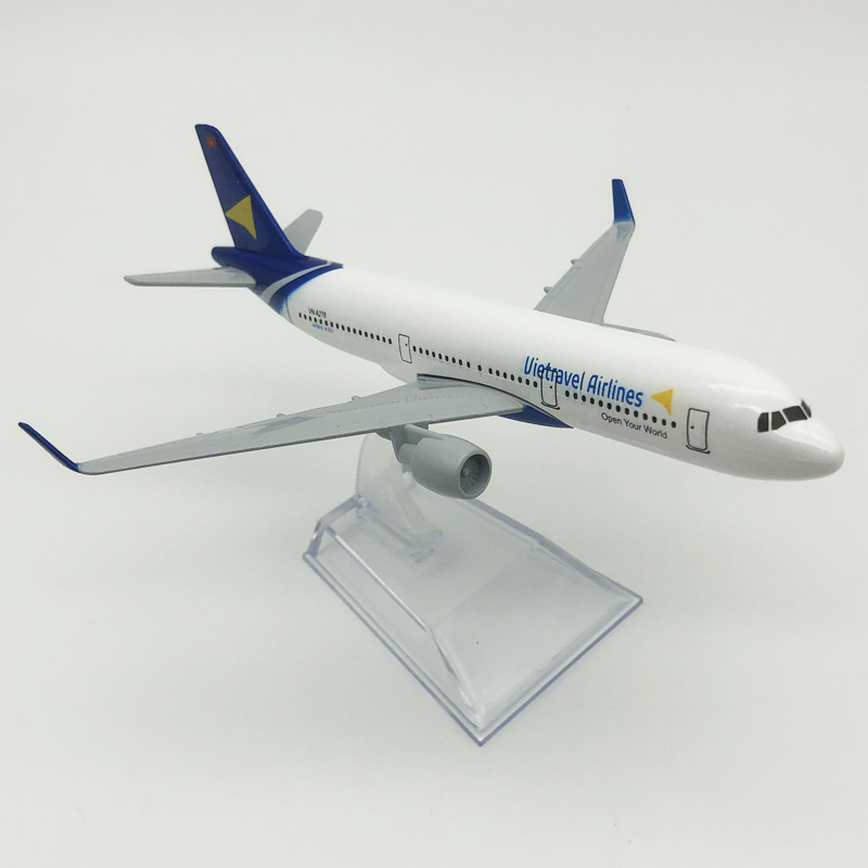 Mô hình máy bay Vietravel 16cm(Mô hình máy bay+ đế trưng bày)