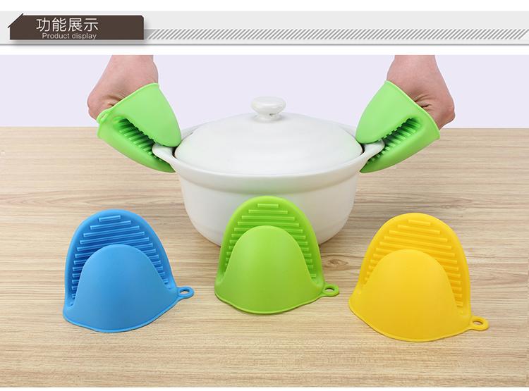 Dày Silicone Cách Nhiệt Clip Chịu Nhiệt Cao Chống Nóng Chống Trượt Bát Lò Vi Sóng Nhiệt Kẹp Găng Tay 2 Gói