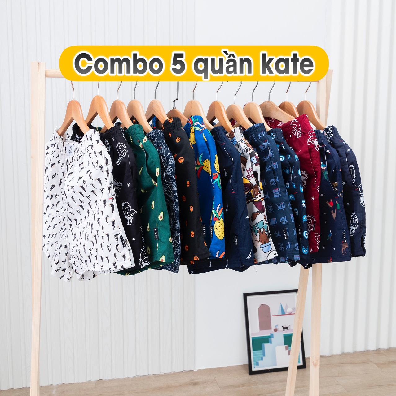 Quần đùi nam SEVEN chất kate cotton (có túi)