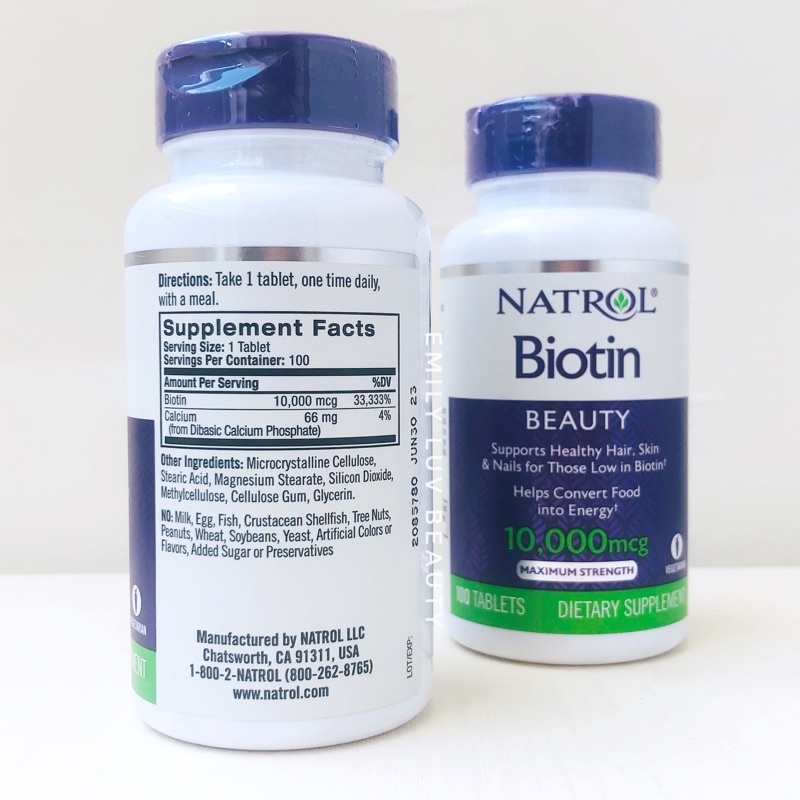 Natrol Biotin 10000mg 100 viên Mỹ