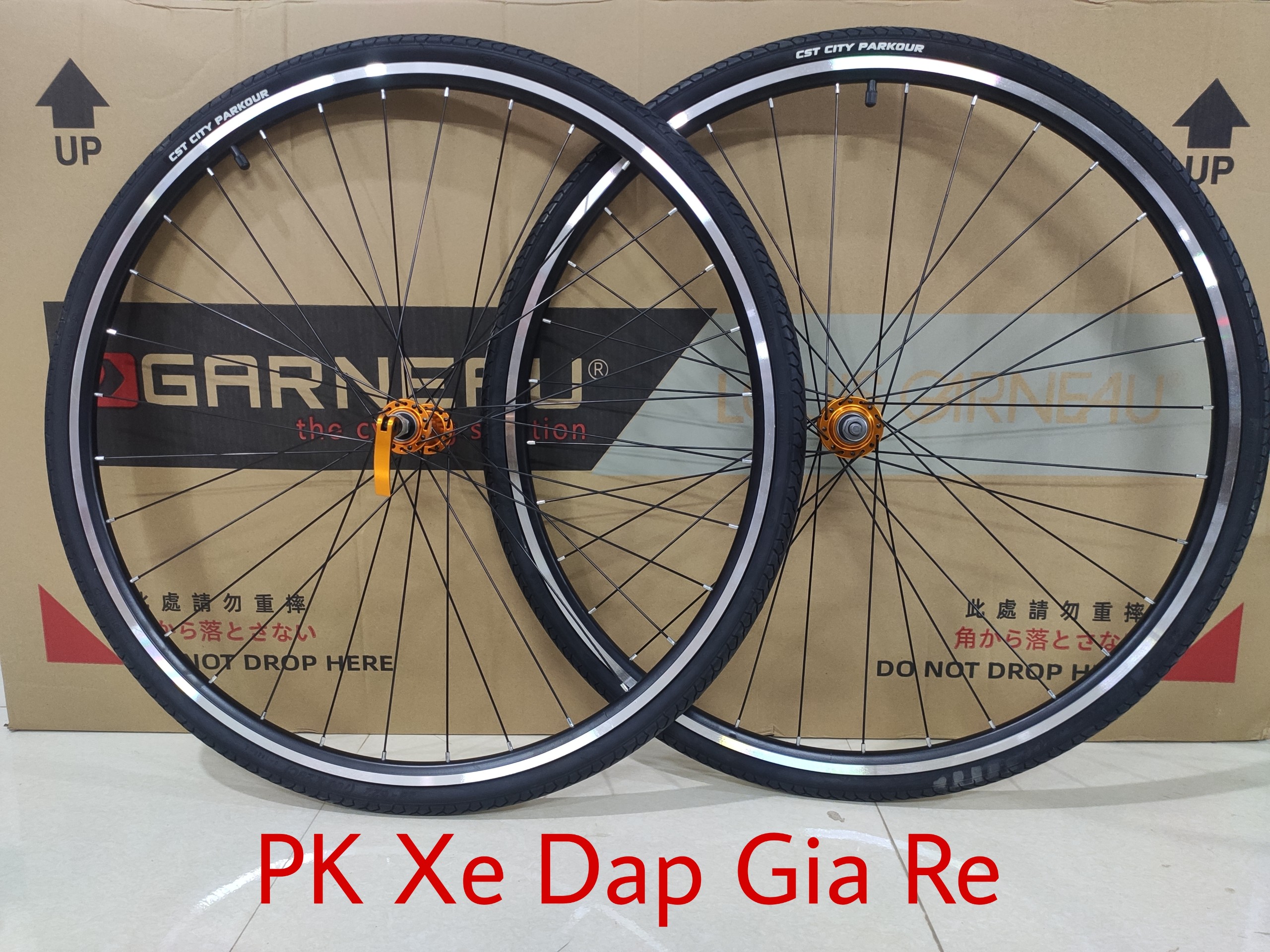 Cặp bánh xe đạp 700c sử dụng đùm bạc đạn, líp vặn phanh u, v - pk xe dap gia re