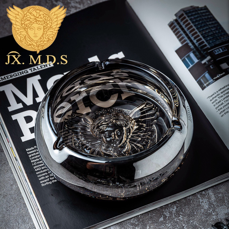 Gạt Tàn VERSACE Tròn Chất Liệu Thuỷ Tinh Pha Lê Cao Cấp