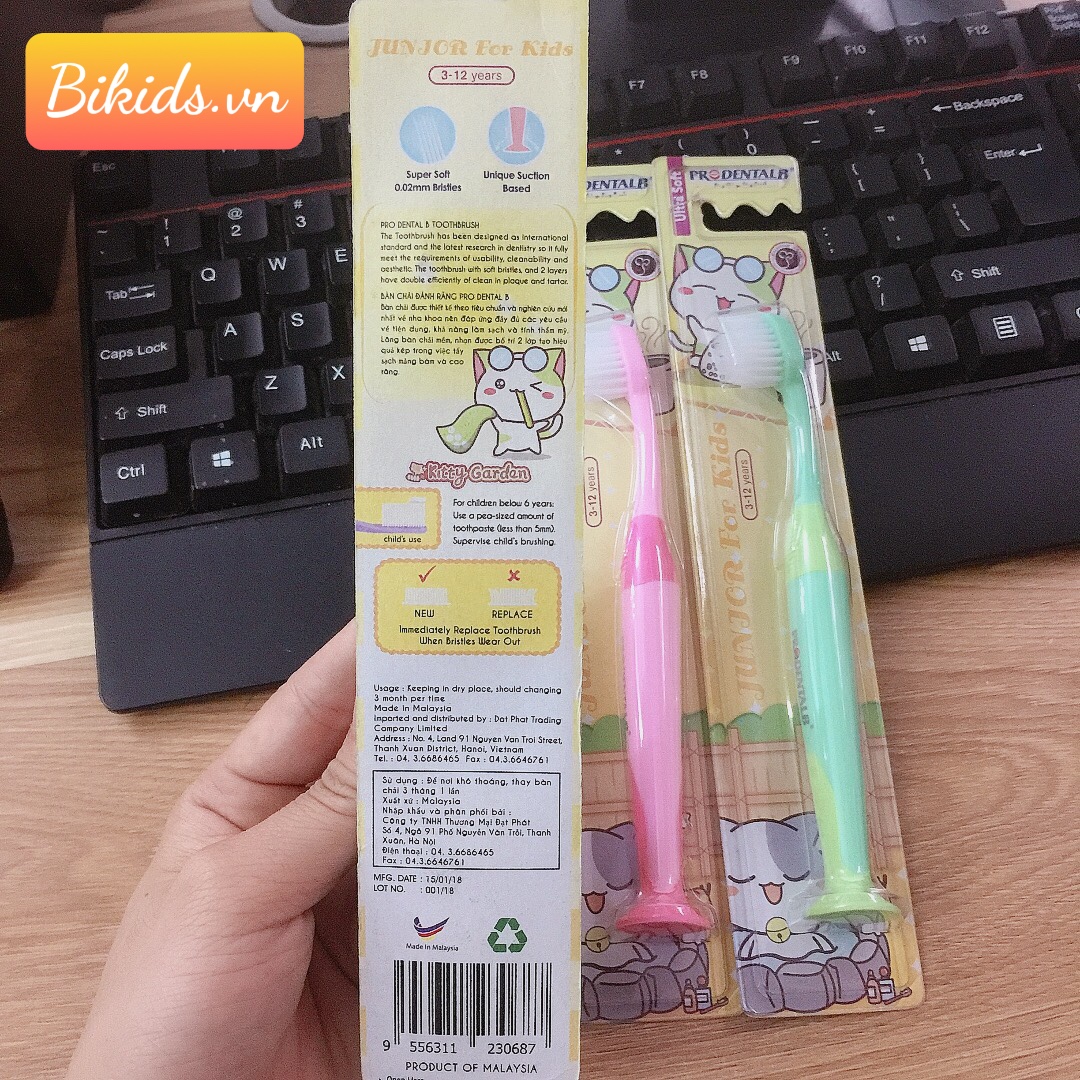 Bàn chải đánh răng trẻ em Prodentalb (3-12 tuổi)